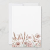 Blozende Roze Botanische Boho Bloemige Bruiloft Kaart (Achterkant)
