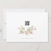 Blozende Roze Botanische Krans QR Save The Date (Achterkant)
