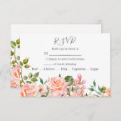 Blozende Roze Botanische Trouwdag RSVP Kaartje (Voorkant / Achterkant)