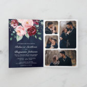 Blozende Roze Bourgondië Bloemencode Navy Bruiloft (Binnen)