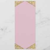 Blozende Roze Chic Gouden Glittervlokken Glam Brui Menu (Achterkant)