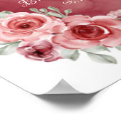 Blozende Roze Chic Vaste Pioen Bruiloftsdouche Poster (Hoek)