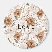 Blozende Roze Cocoa Bruine Bloemen Magneet (Voorkant)