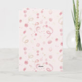 Blozende Roze Confetti Cupcake Strik Verjaardag Kaart (Achterkant)