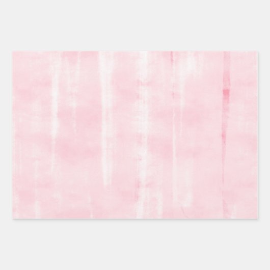 Blozende Roze & Crème Waterverf Bloemen en Subtiel Inpakpapier Vel (Voorkant 3)