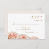 Blozende Roze Dauwdruppels Rozen Bloem Wit Bruilof Kaart (Voorkant / Achterkant)