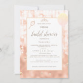 Blozende Roze Diamant Roze Goud Script Baby Borrel Kaart (Achterkant)
