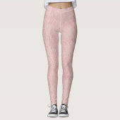 Blozende Roze Effen Getextureerde Kleur Leggings (Voorkant)