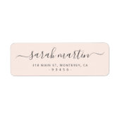 Blozende Roze Elegante Script Retouradres Etiket (Voorkant)