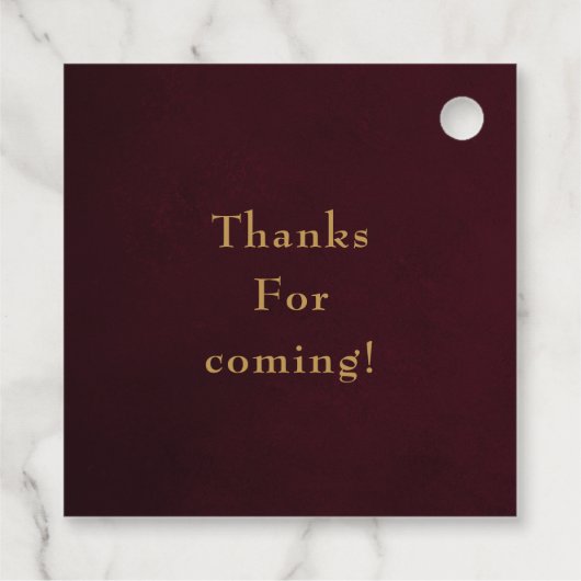 Blozende Roze en Bourgondië Diamant Bedankjes Labels (Achterkant)