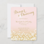 Blozende Roze en Gouden Glitter Bruiloftsreceptie Kaart (Voorkant)