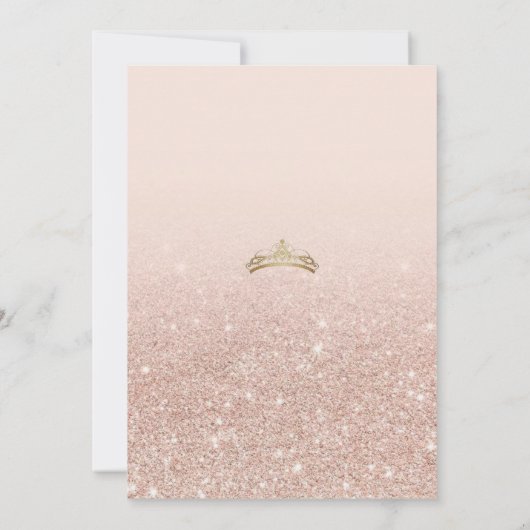 Blozende Roze en Gouden Rozen Elegante Quinceanera Kaart (Achterkant)