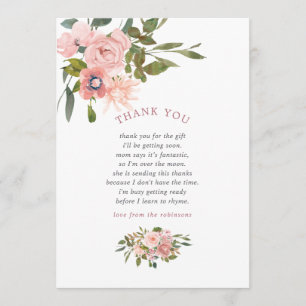 Blozende Roze en Roze Gouden Baby Shower Bedankt