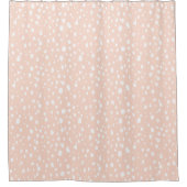 Blozende Roze en Witte Abstracte Stippen Douchegordijn (Voorkant)