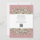 Blozende Roze Eucalyptus All In One Trouwen Kaart (Achterkant)