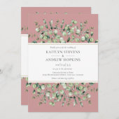Blozende Roze Eucalyptus All In One Trouwen Kaart (Voorkant / Achterkant)