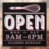 Blozende Roze Garde Openingsuren Bakkerij Bedrijf  Raamsticker (Vel 2)