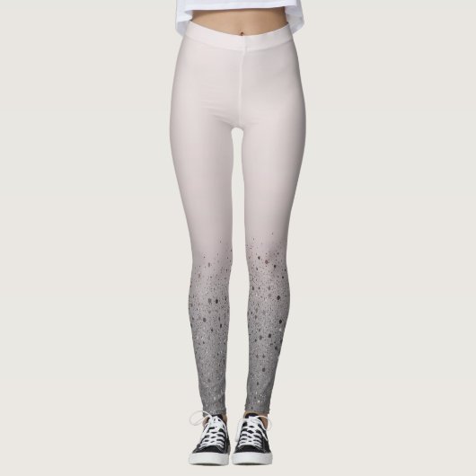 Blozende Roze Glitter Glans Leggings (Voorkant)