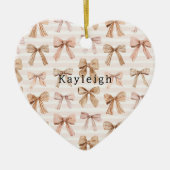 Blozende Roze Glitter Harten Liefde Keramisch Ornament (Voorkant)