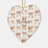 Blozende Roze Glitter Harten Liefde Keramisch Ornament (Links)