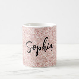 Blozende Roze Glitter  Koffiemok