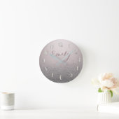 Blozende Roze Glitterende Glans Schittering Ronde Klok (Huis)