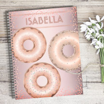 Blozende roze glitters donut moderne trendy naam