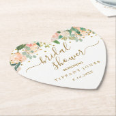 Blozende Roze Gouden Confetti Bruidsdiner Kartonnen Onderzetters (Gekanteld)