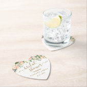 Blozende Roze Gouden Confetti Bruidsdiner Kartonnen Onderzetters (Insitu)