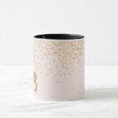 Blozende Roze & Gouden Confetti Moderne Glam Stijl Mok (Midden)