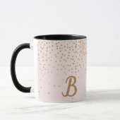 Blozende Roze & Gouden Confetti Moderne Glam Stijl Mok (Links)
