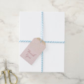 Blozende Roze & Gouden Confetti Moderne Glamour Fa Cadeaulabel (Met Touw)