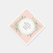 Blozende Roze Gouden Eucalyptus Groene Gebladerte Servet (Hoek)