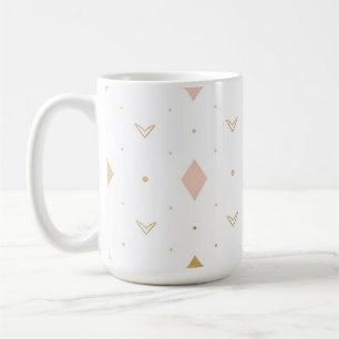 Blozende Roze Gouden Geometrisch Patroon Koffiemok