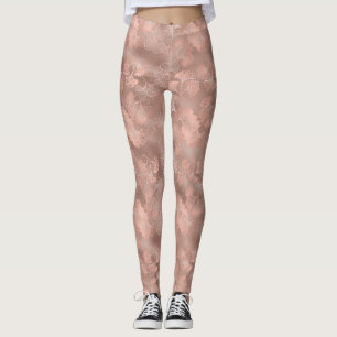 Blozende Roze Gouden Ginkgo Bladeren Elegante Bota Leggings