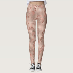 Blozende Roze Gouden Ginkgo Bladeren Elegante Bota Leggings