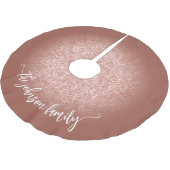 Blozende Roze Gouden Glitter Zachte Terracotta Kerstboom Rok (Gekanteld)