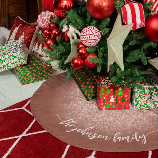Blozende Roze Gouden Glitter Zachte Terracotta Kerstboom Rok