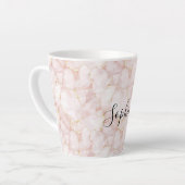 Blozende Roze Gouden Rozenblaadjes Bloem Latte Mok (Linkerhoek)