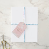 Blozende Roze & Gouden Spat Moderne Bruidsdouche Cadeaulabel (Met Touw)
