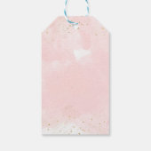Blozende Roze & Gouden Spat Moderne Bruidsdouche Cadeaulabel (Achterkant)