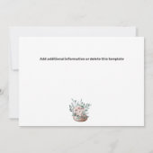 Blozende roze groene herten geweien roos boho chic save the date (Achterkant)