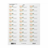 Blozende Roze & Groene Retouradreslabels Etiket (Full Sheet)