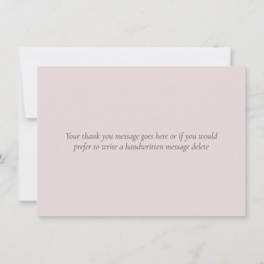 Blozende Roze Groene Waterverf Bladeren Bedankkaart (Achterkant)