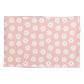 Blozende Roze Groovy Witte Madeliefjes Bloem Kussensloop (Achterkant-Links)