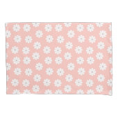 Blozende Roze Groovy Witte Madeliefjes Bloem Kussensloop (Voorkant-Links)