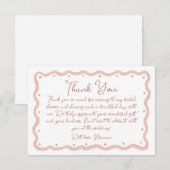 Blozende Roze Handgeschilderde Bruidsdouche 01 Bedankkaart (Voorkant / Achterkant)