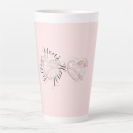 Blozende Roze Hart Zonnebril Citaat Latte Mok