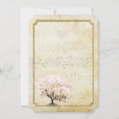 Blozende Roze Hartblad Roze Gouden Bruiloft Kaart (Voorkant)