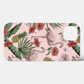 Blozende Roze Hawaïaans Bloemendesign Flamingo Case-Mate iPhone Case (Achterkant (horizontaal))